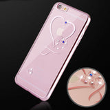 Luxury Love Heart Diamond Plating Soft Case For iPhone