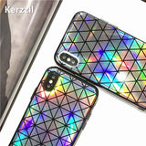 Shining Triangle Square Laser Phone Case For iPhoneX