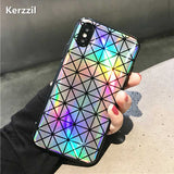 Shining Triangle Square Laser Phone Case For iPhoneX