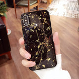 Shining Retro Foil Marble Phone Case For iPhone