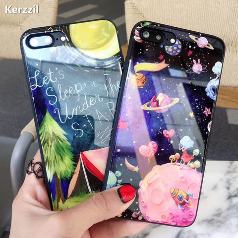 Cute Cartoon Moon Stars Case For iPhone